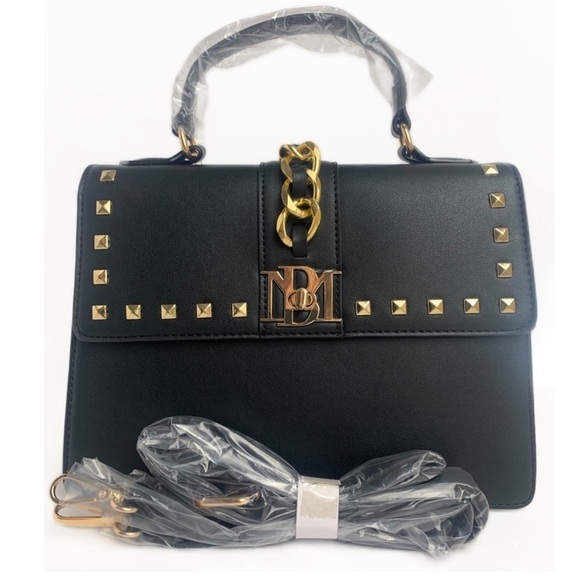 NEW Badgley Mischka Crossbody Shoulder Purse Vegan Classic Career Chain Detail - Picture 6 of 9